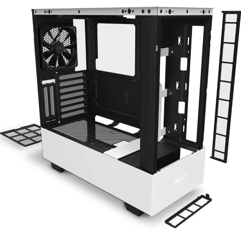 Gabinete NZXT H510 Elite, White, Mid-Tower, Painéis em vidro